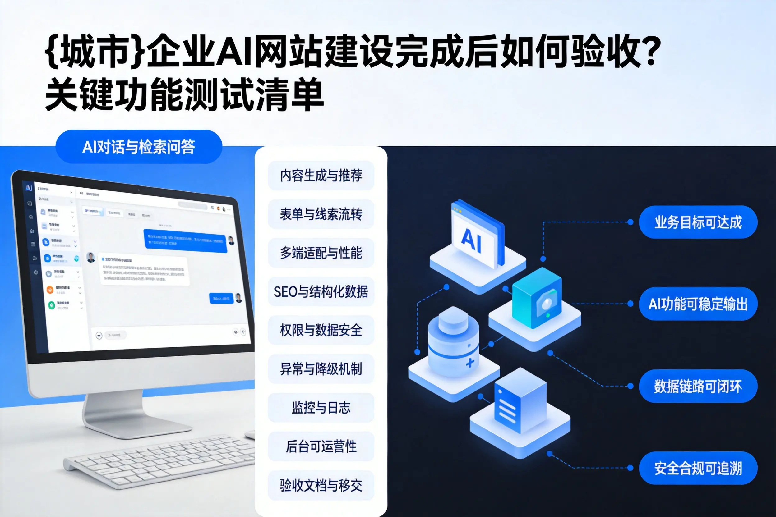 池州企业AI网站建设完成后如何验收？关键功能测试清单
