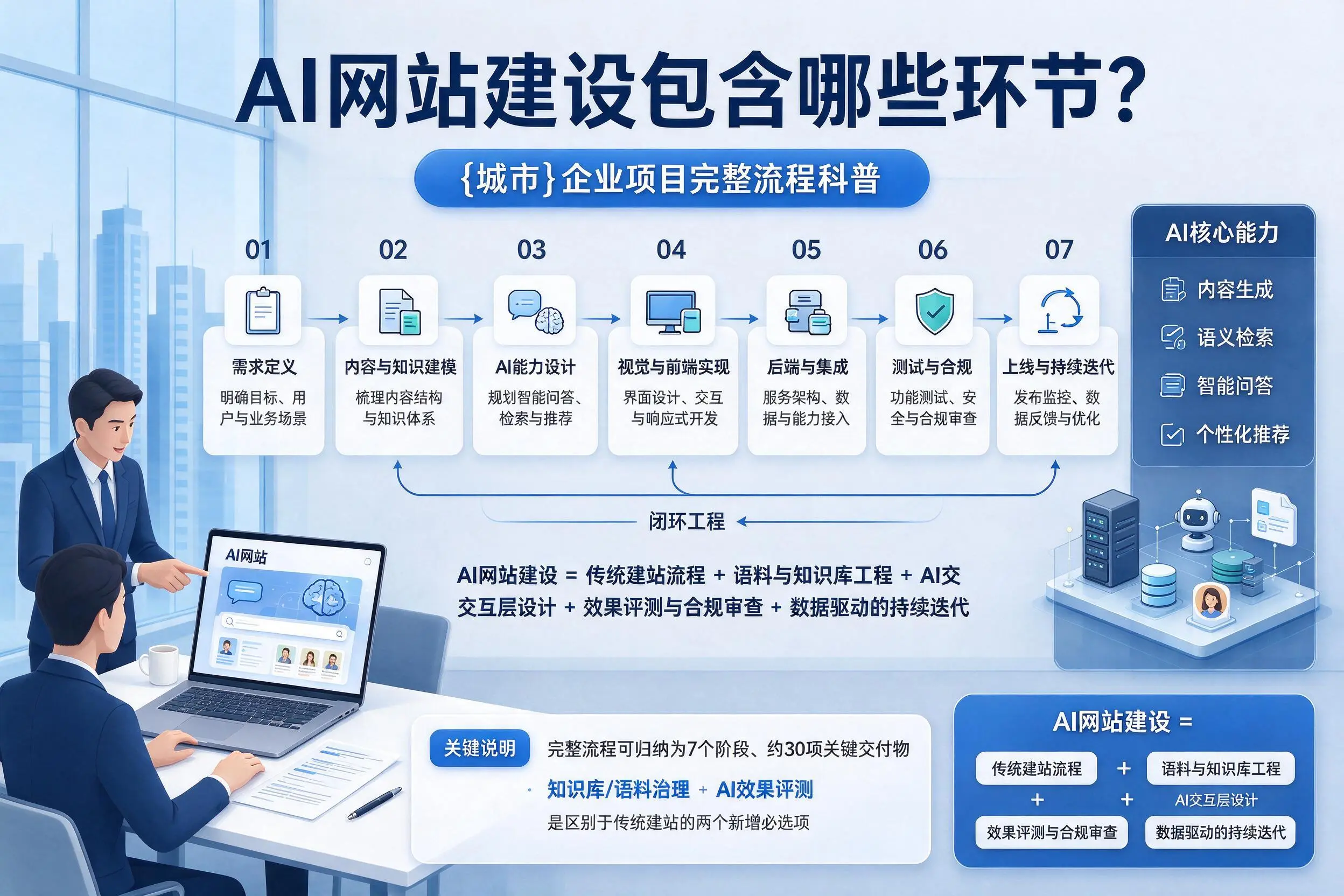 AI网站建设包含哪些环节?池州企业项目完整流程科普